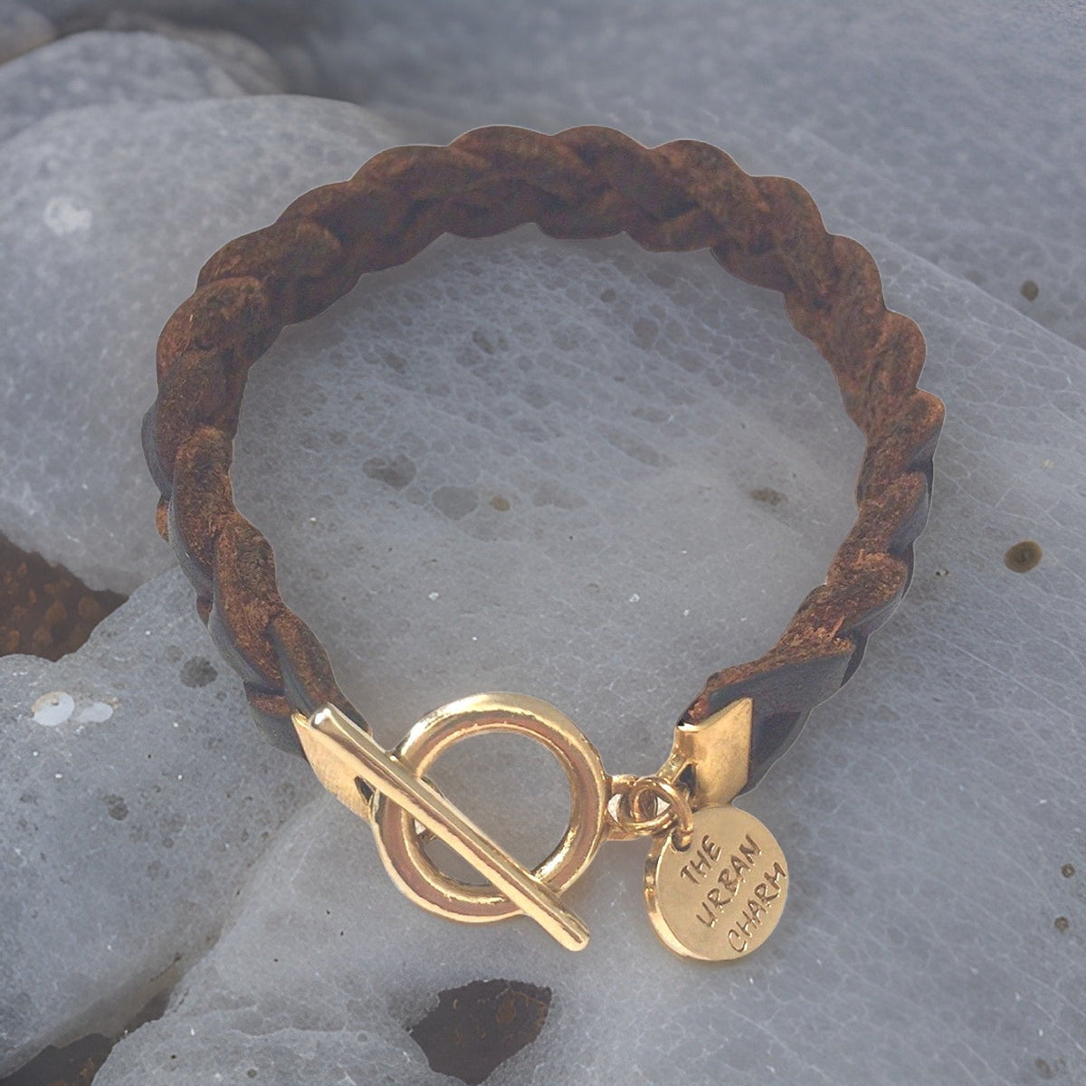 Brown Braided Wrap GenuineLeather Bracelet by The Urban Charm