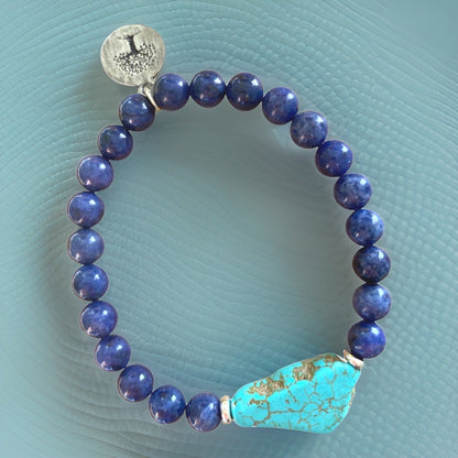 Natural Lapis Lazuli and Turquoise Bracelet by The Urban Charm