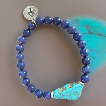 Natural Lapis Lazuli and Turquoise Bracelet by The Urban Charm