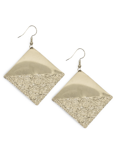 Diamond Shaped Textured Tulum Earrings by The Urban Charm by The Urban Charm