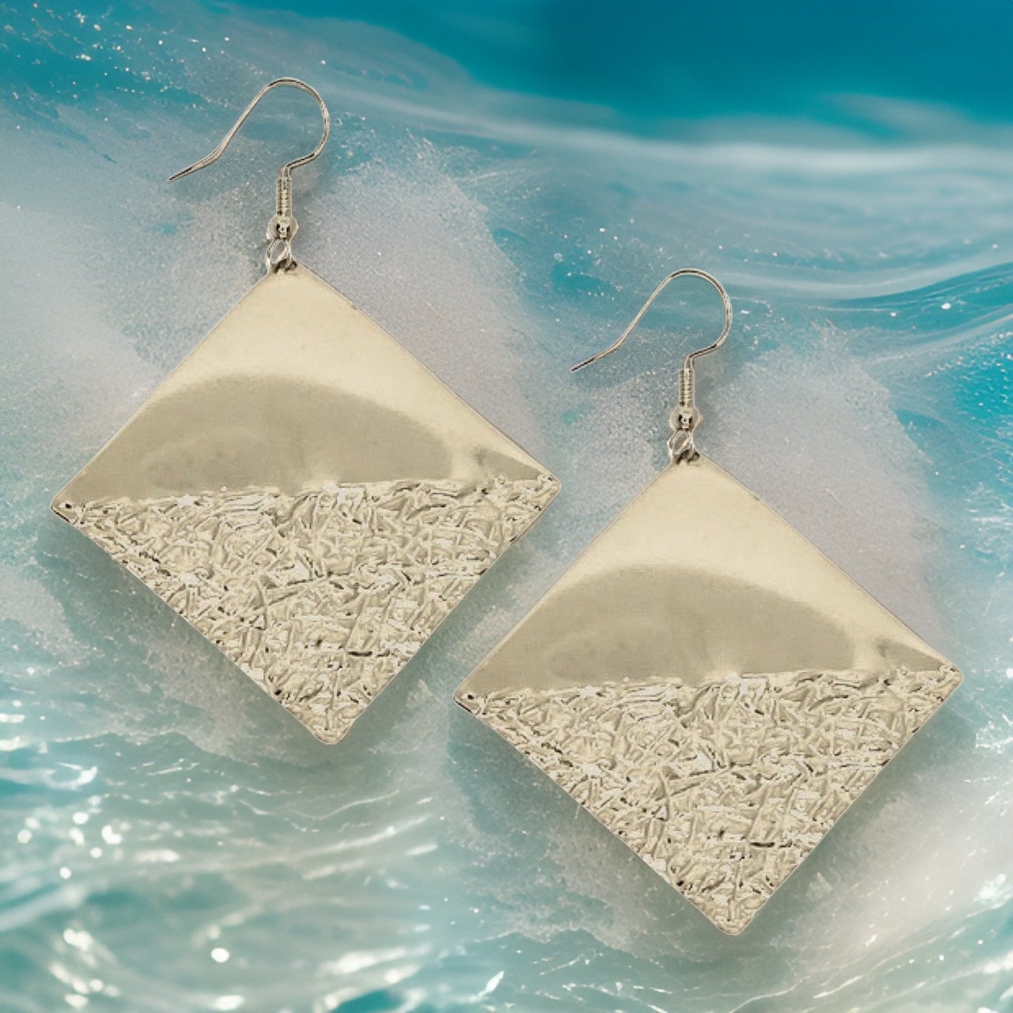 Diamond Shaped Textured Tulum Earrings by The Urban Charm by The Urban Charm