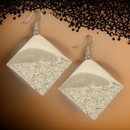 Diamond Shaped Textured Tulum Earrings by The Urban Charm by The Urban Charm