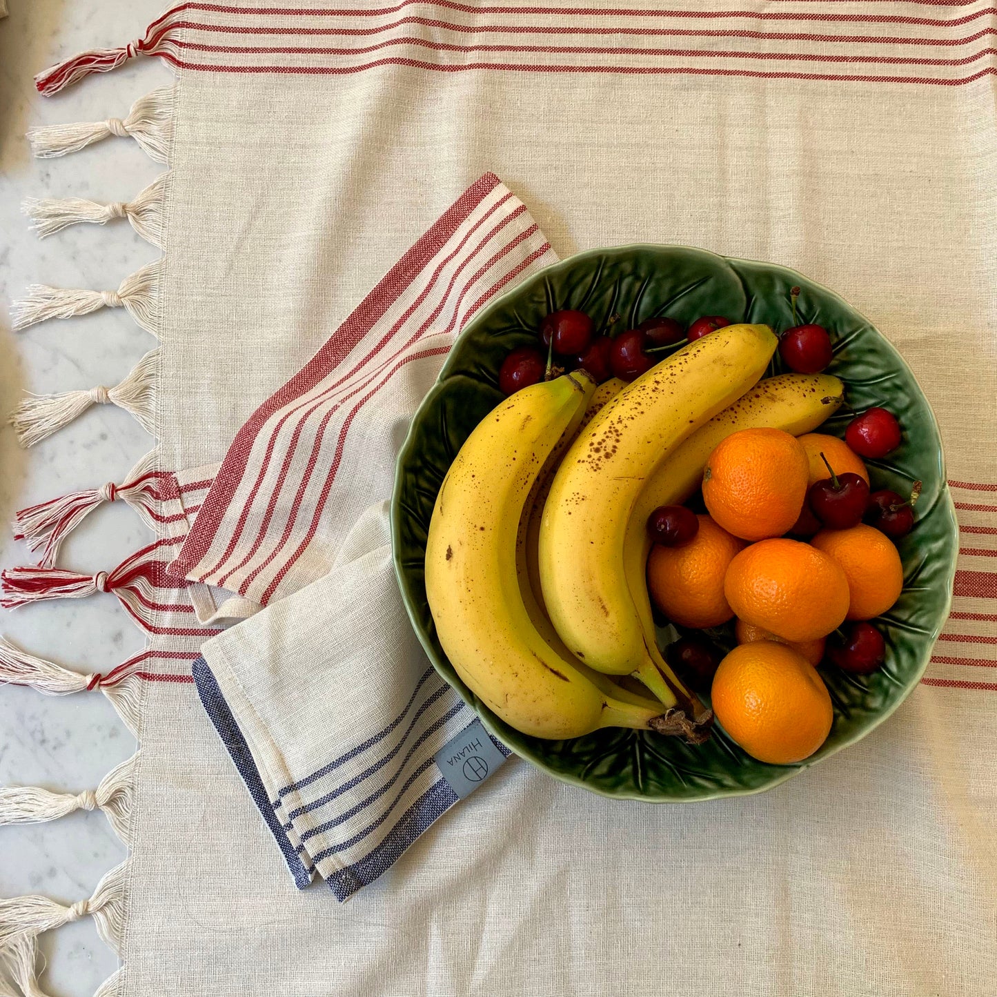 Kayseri Tablecloth Set - Red by Hilana Upcycled Cotton