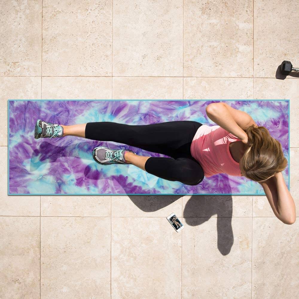 Tie Dye Yoga Mat Towel Non-Slip Microfiber by Jupiter Gear