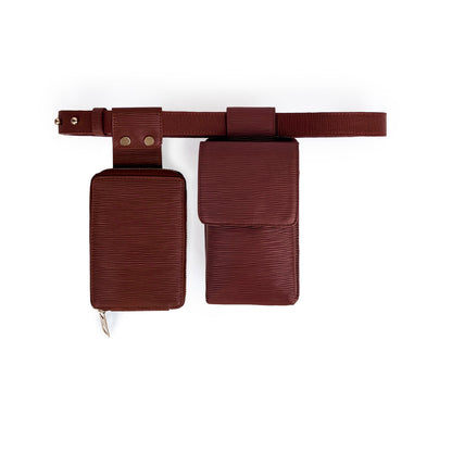 Alex Belt Bag Triad in Wine by Naissant NYC