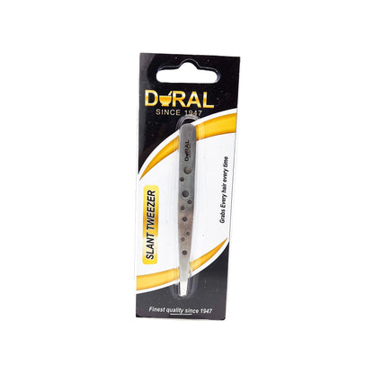 Dural Slant Tweezer Classic Multi dots Silver