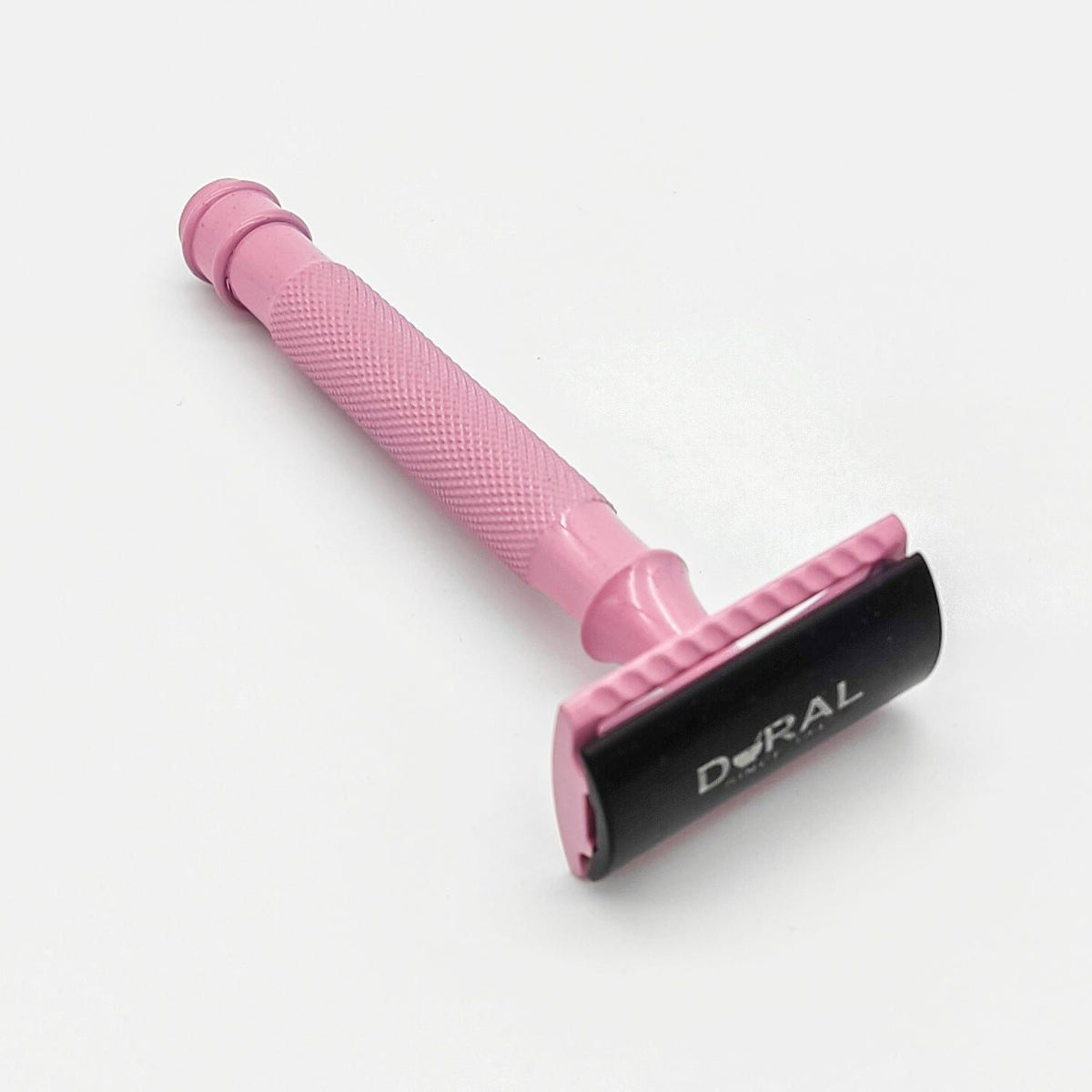 Dural Heavy Stroud Head Double Edge Safety Razor Duty Pink/Black + Pouch