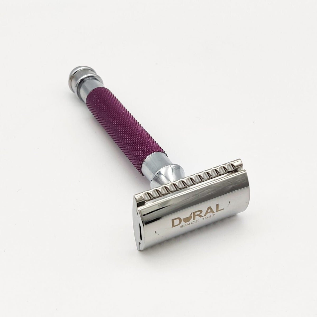 Dural Heavy Stroud Head Double Edge Safety Razor Duty Purple + Pouch