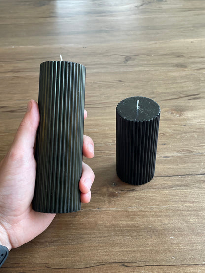 Ribbed Pillar Candle