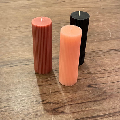 Ribbed Pillar Candle