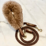 Bundle Shearling Fur Grip + Rope Leash for Dogs