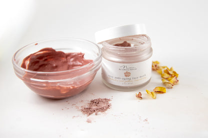 Rose Anti-Aging Face Mask with Kaolin and Yellow French Clay by LaBruna Skincare