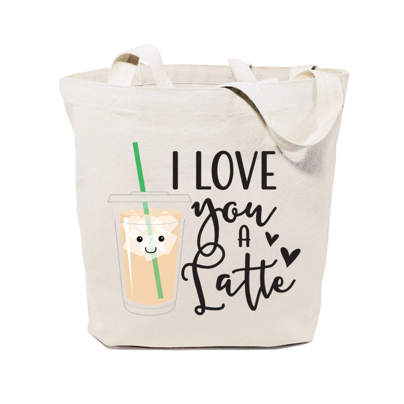 I Love You a Latte Cotton Canvas Tote Bag by The Cotton & Canvas Co.