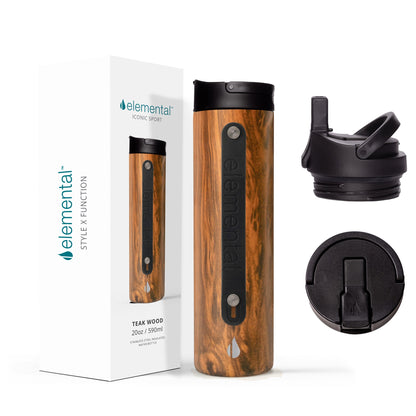 Iconic 20oz Sport Water Bottle - Teak Wood