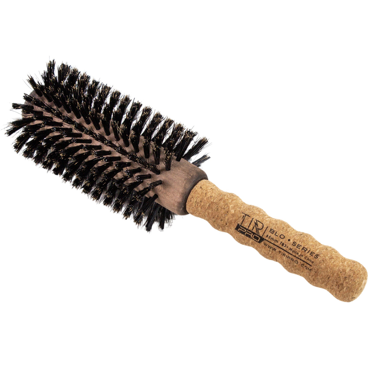 Cork Handle 65mm Round Professional Boar Bristle Brush