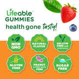 Lifeable Sugar Free Probiotics with Prebiotics Fiber for Kids 90 Gummies