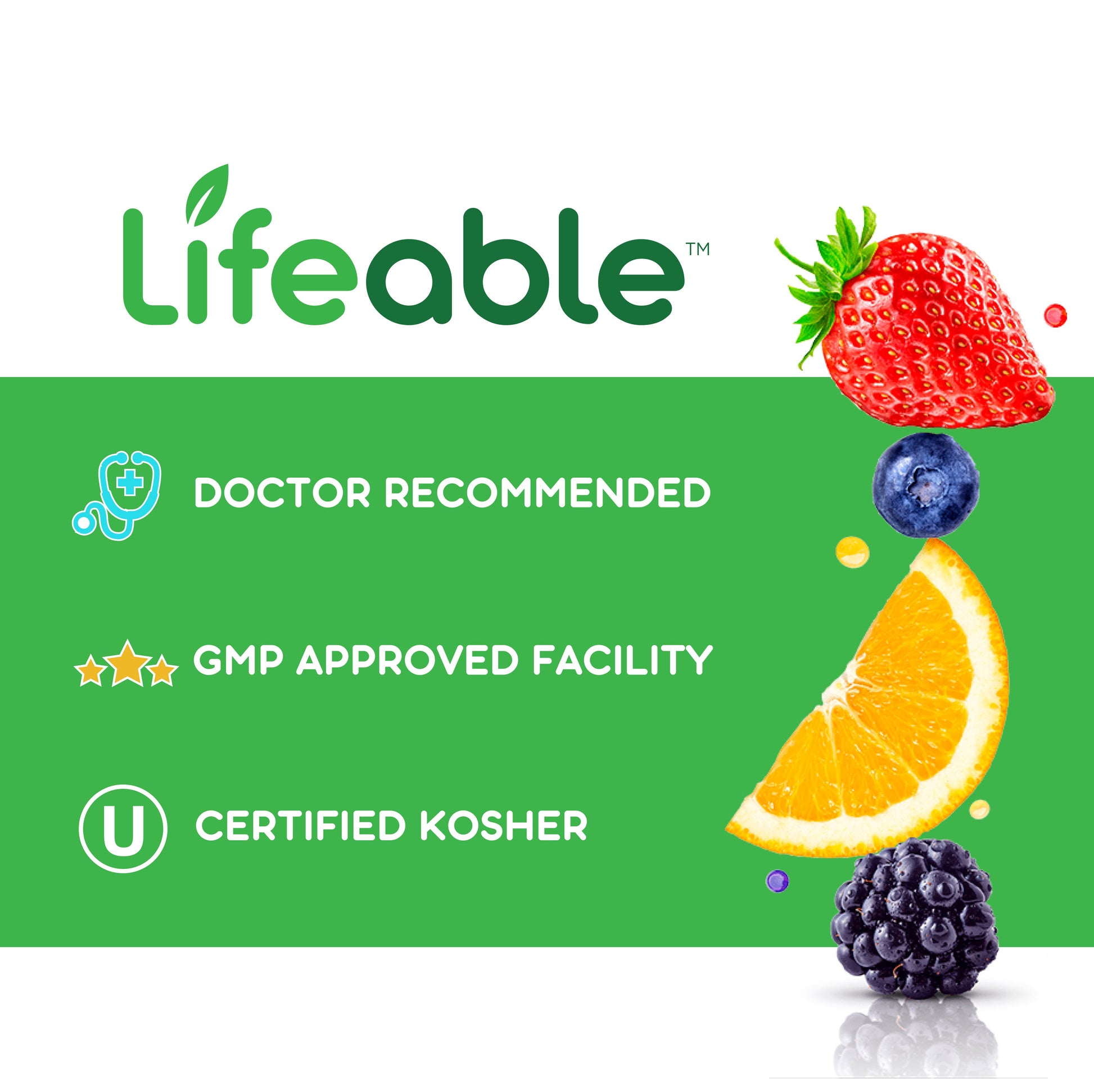 Lifeable Sugar Free Probiotics with Prebiotics Fiber for Kids 90 Gummies