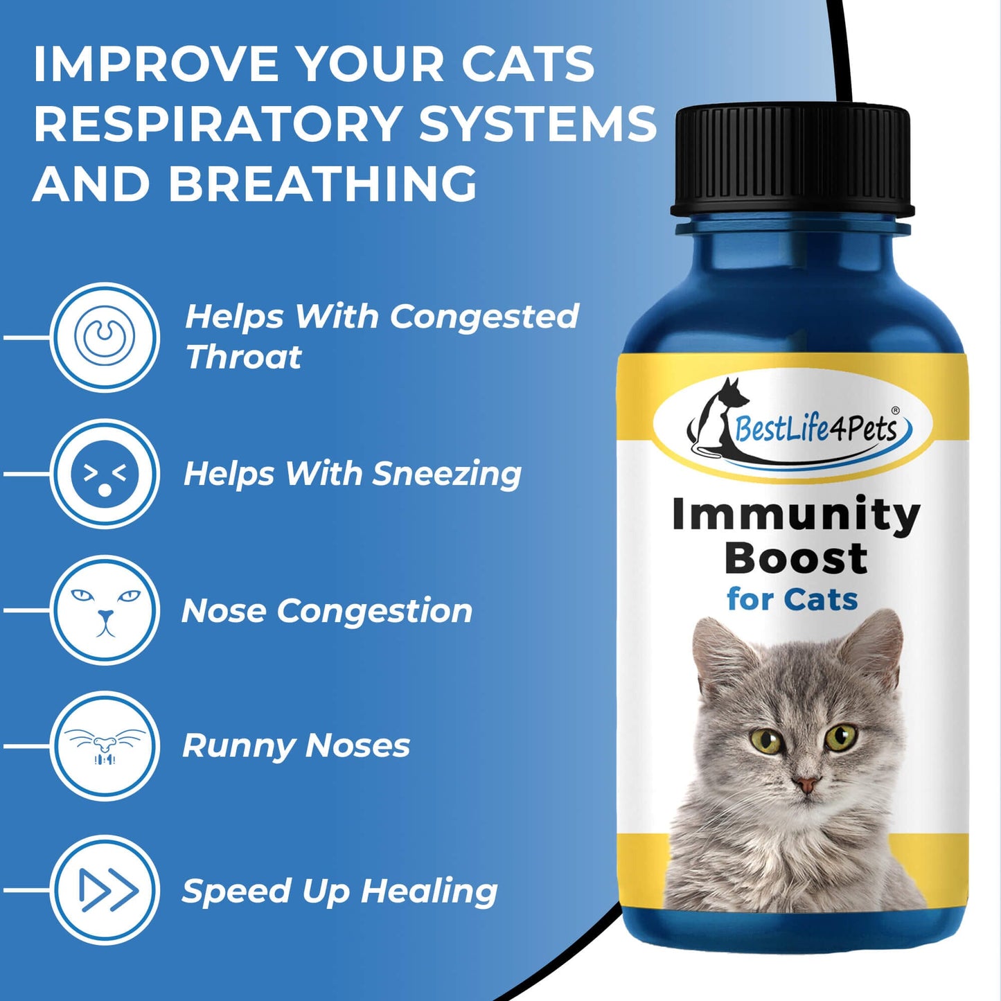 Natural Cat Allergy & Immunity Support Supplement by BestLife4Pets