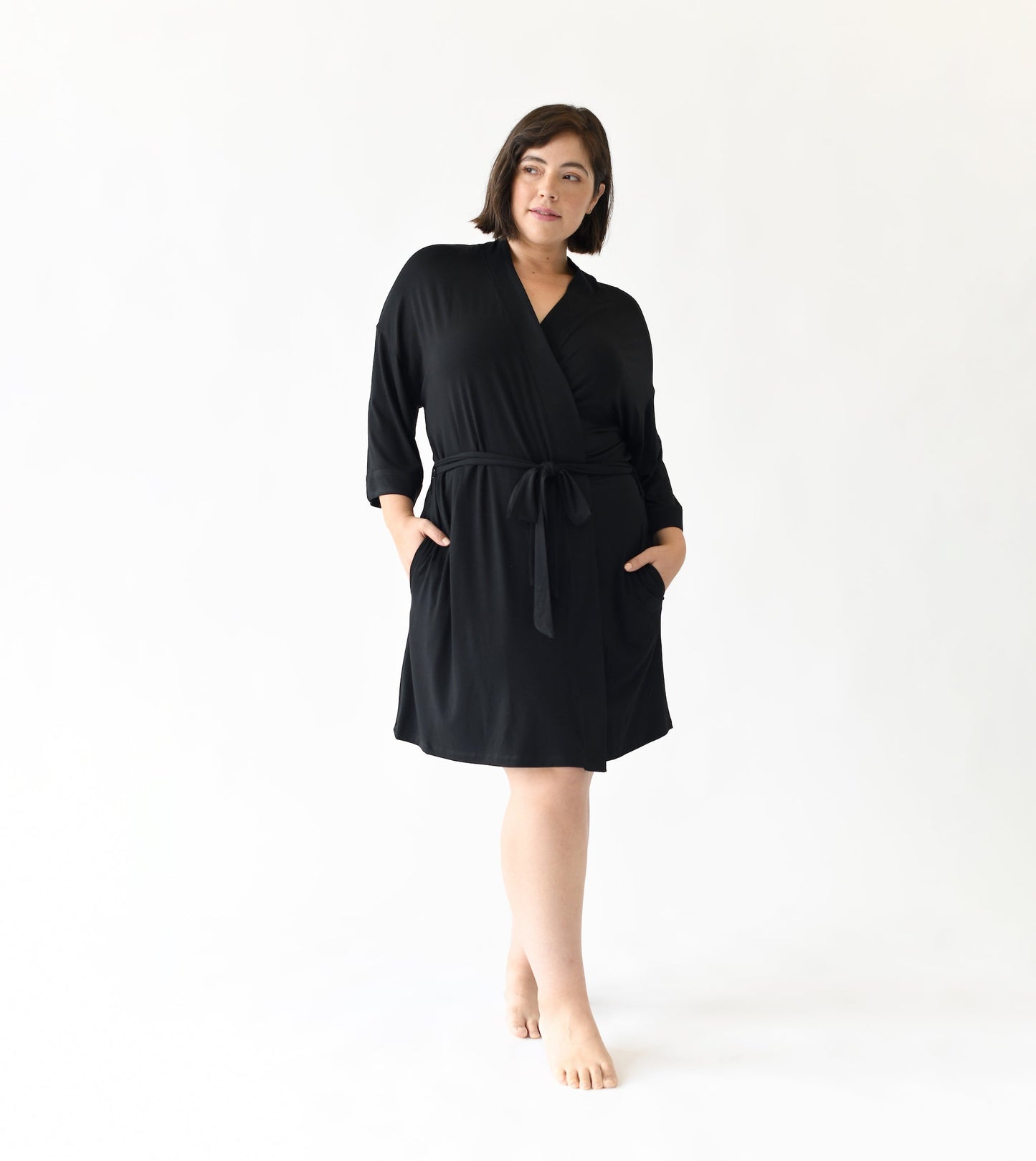 Women's Stretch-Knit Bamboo Kimono Robe