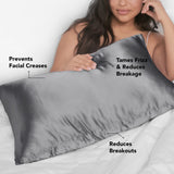 Charcoal Satin Pillowcase - King