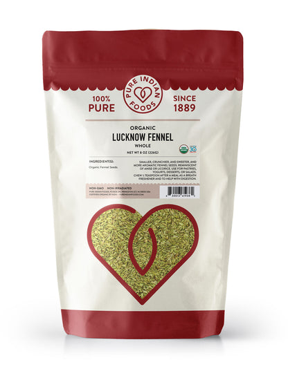 Lucknow Fennel Seed, Certified Organic