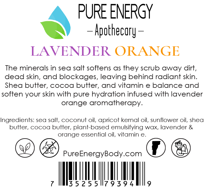 Sea Salt Scrub (Lavender Orange) by Pure Energy Apothecary