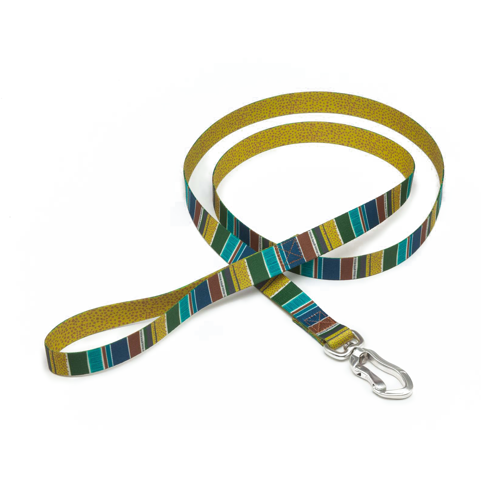 Seawoof Dog Leash Green Stripes Pattern