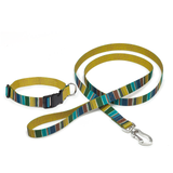 Seawoof Dog Leash Green Stripes Pattern