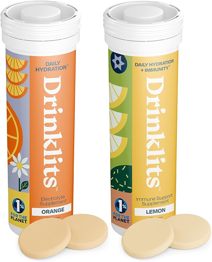 Orange & Lemon Flavored Hydration Tablets – (2) Tube Combo Pack