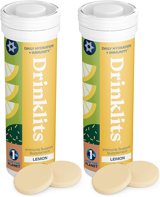 Lemon Daily Immune Support Tablets (2) Tube Bundle by Drinklits