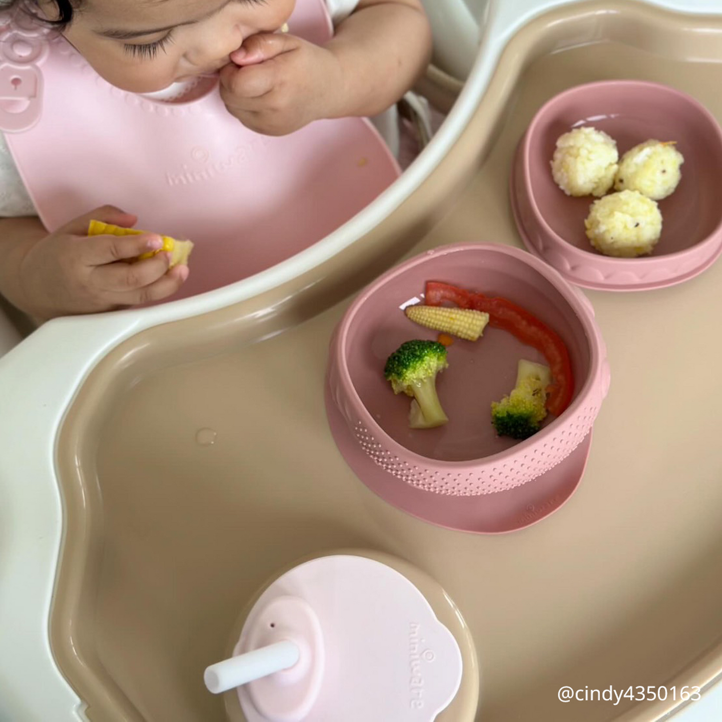 Sensory Baby Bowl - Raspberry by Miniware