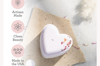 SUNE exclusive - Heart Shaped Shower Steamers Gift Box, Set of 4 Shower Steamers Package