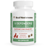 5 Defenders Organic Mushroom Blend Capsules for Pets by Real Mushrooms