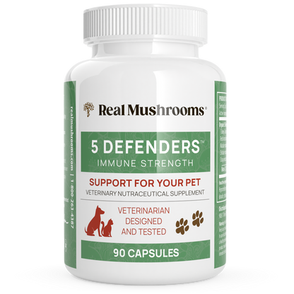 5 Defenders Organic Mushroom Blend Capsules for Pets by Real Mushrooms