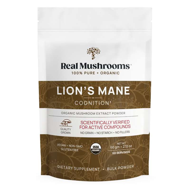 Organic Lions Mane Mushroom Powder – Bulk Extract by Real Mushrooms