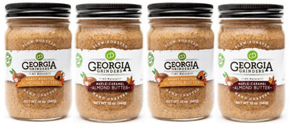 Georgia Grinders Maple Caramel Almond Butter and Honey Roasted Almond Butter Mix Pack (Two 12oz Jars of each) - CP-CL by Georgia Grinders