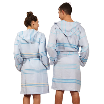 Antalya Unisex Bathrobe  - Turquoise by Hilana Upcycled Cotton