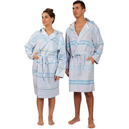 Antalya Unisex Bathrobe  - Turquoise by Hilana Upcycled Cotton