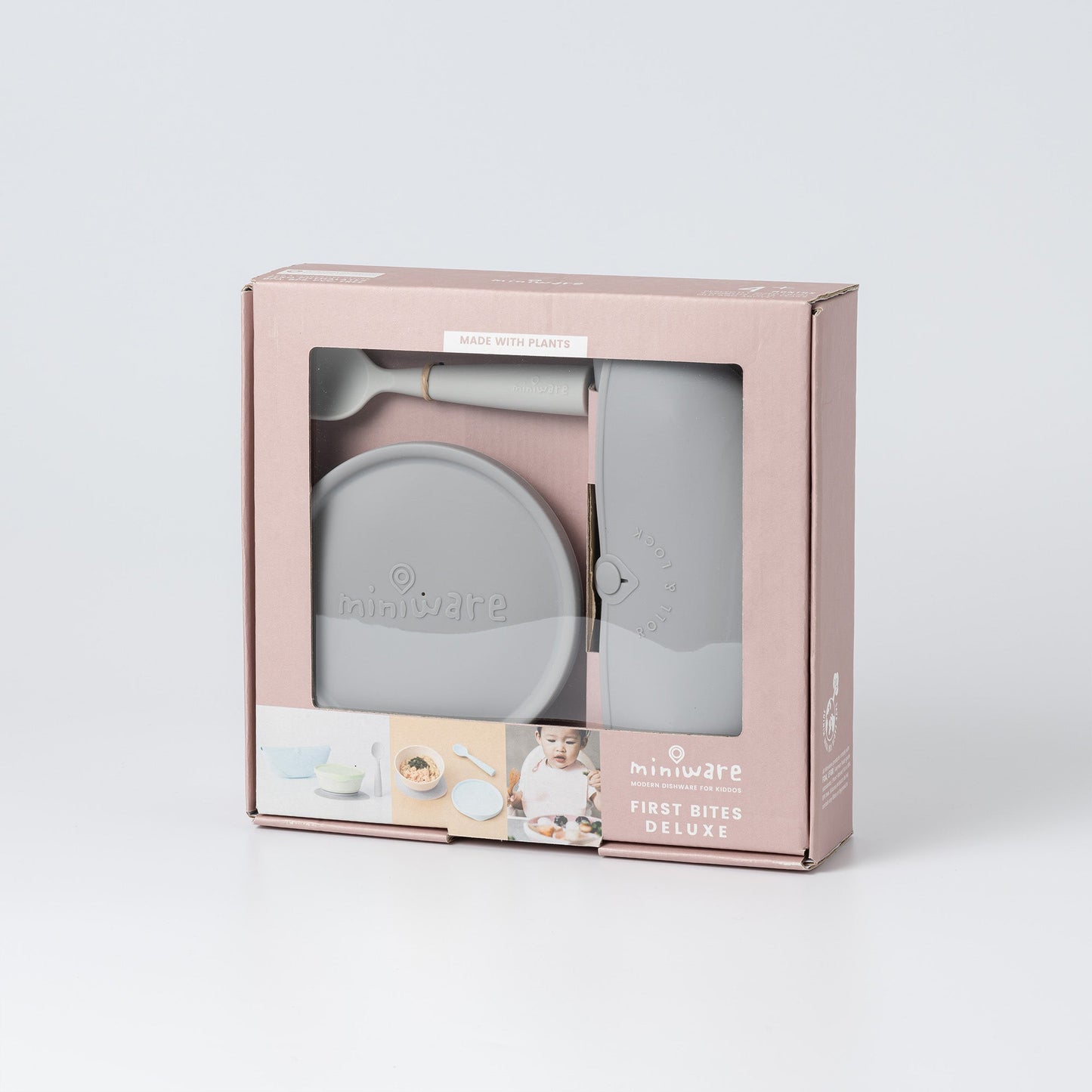 First Bites Deluxe Self-Feeding Set - Dove Grey by Miniware