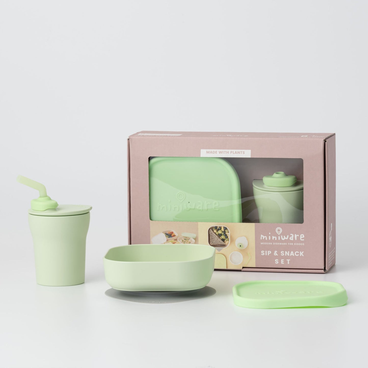 Sip & Snack: All Stages Cup and Bowl Set - Key Lime by Miniware