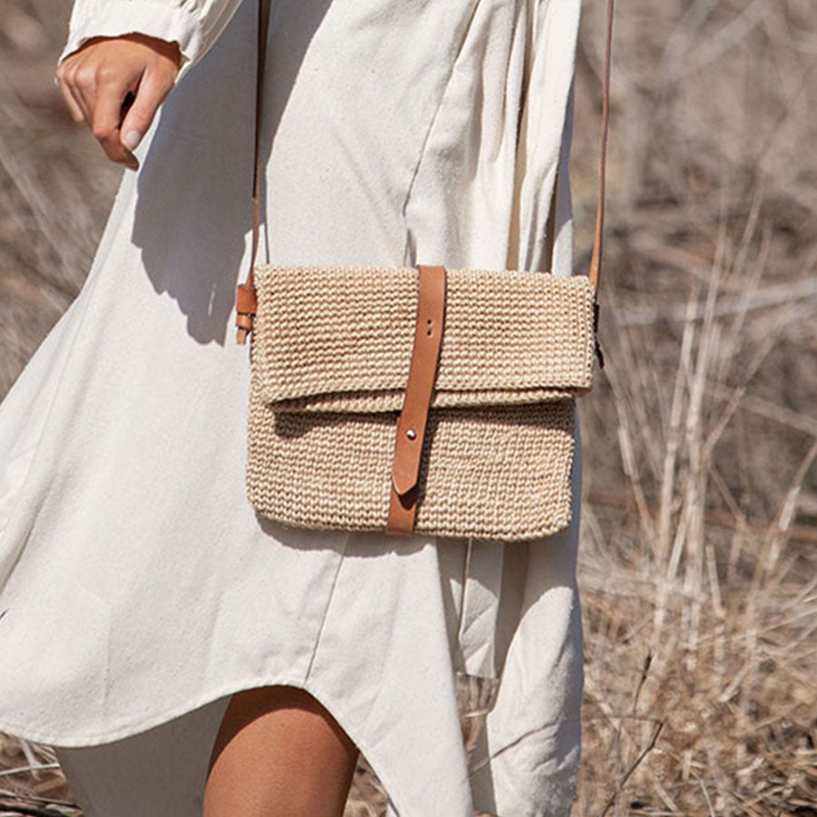 Rosa Woven Satchel Bag | Natural by Made by Minga