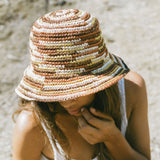 Woven Bucket Hat - Crocheted Multicolor Stripe by Made by Minga