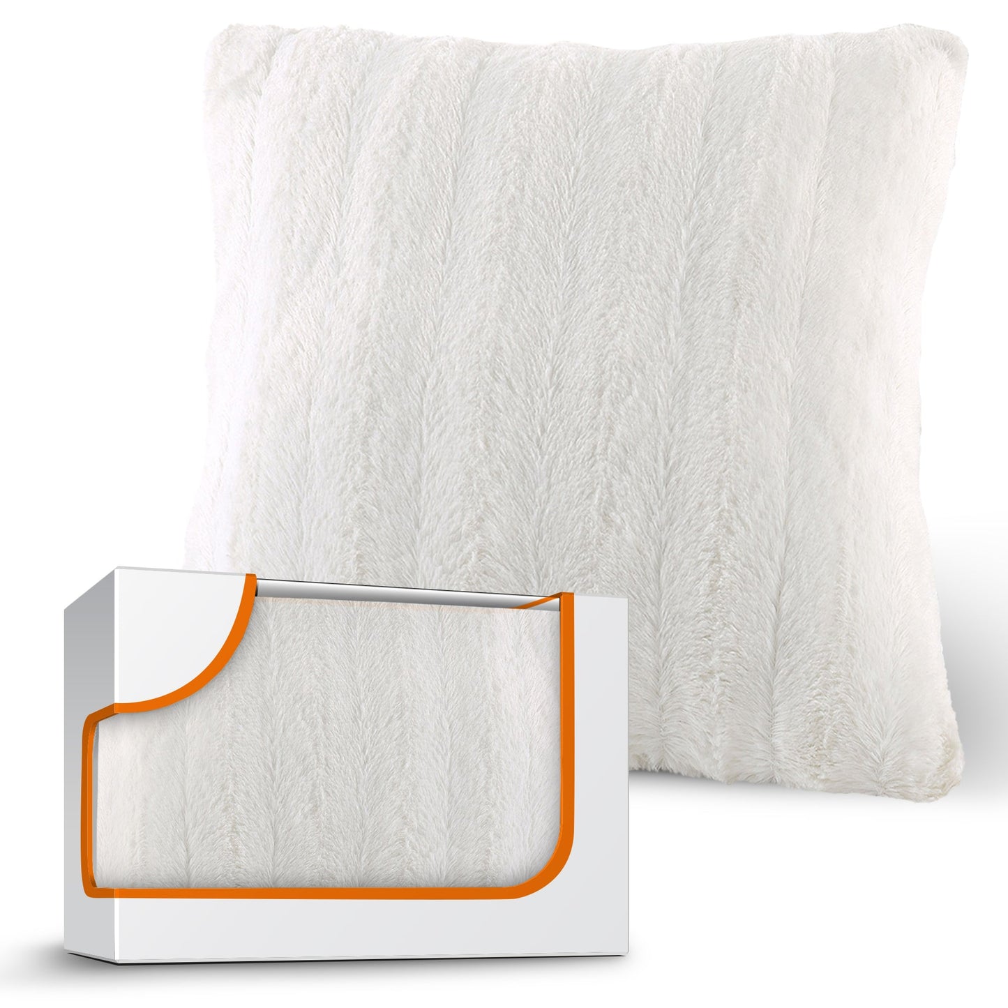 Cheer Collection Faux Fur Throw Pillow Cover - Multiple Colors & Sizes Available