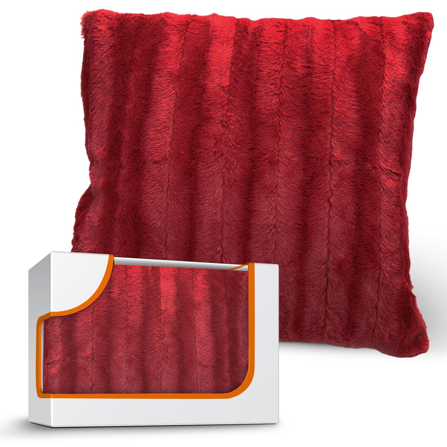 Cheer Collection Faux Fur Throw Pillow Cover - Multiple Colors & Sizes Available