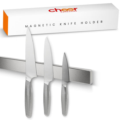 Cheer Collection 16" Stainless Steel Magnetic Knife Holder