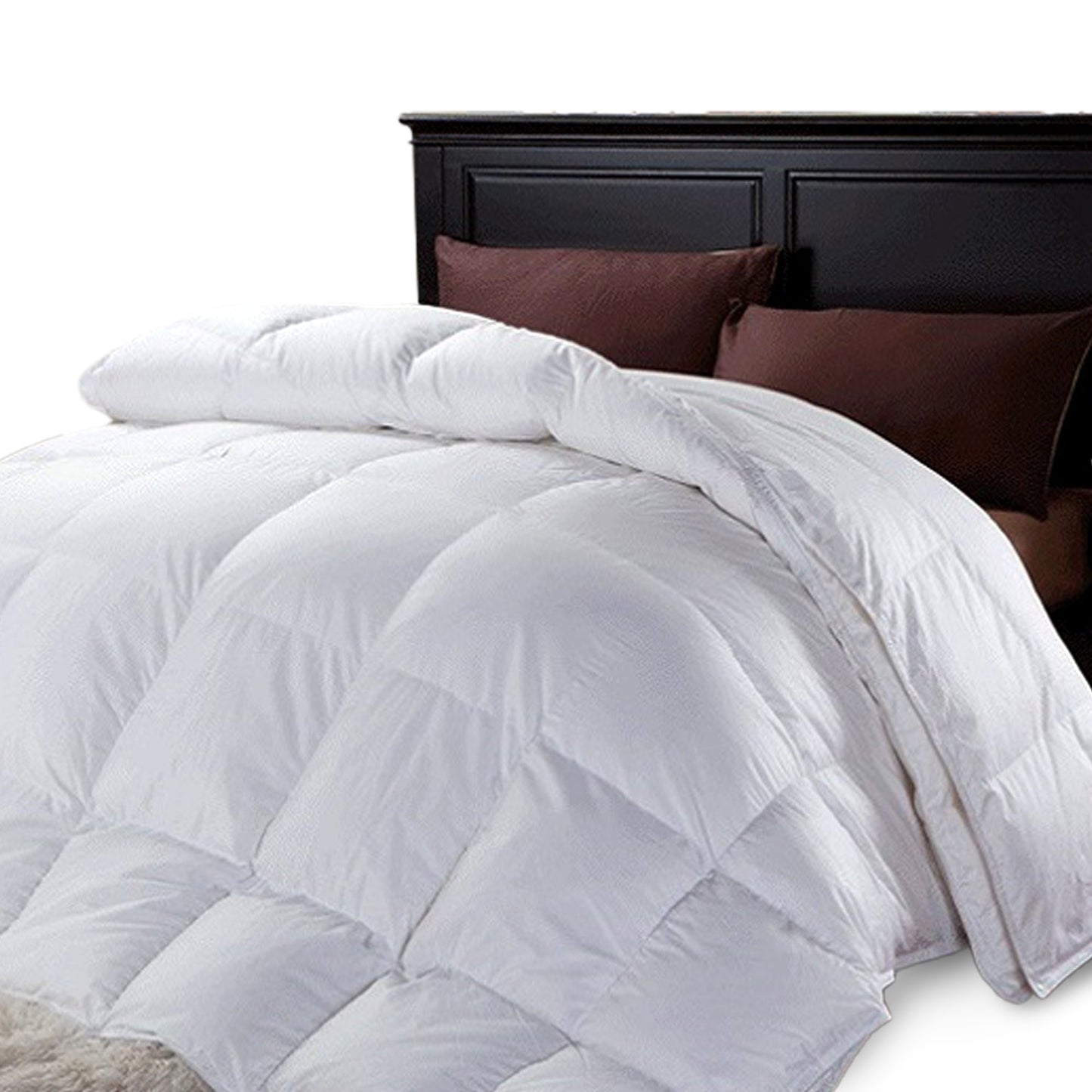 Cheer Collection Luxurious Duvet Insert | Super Plush Goose Down Alternative Twin Size White Comforter