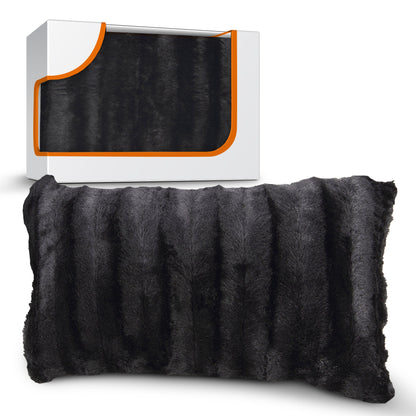 Cheer Collection Faux Fur Throw Pillow Cover - Multiple Colors & Sizes Available