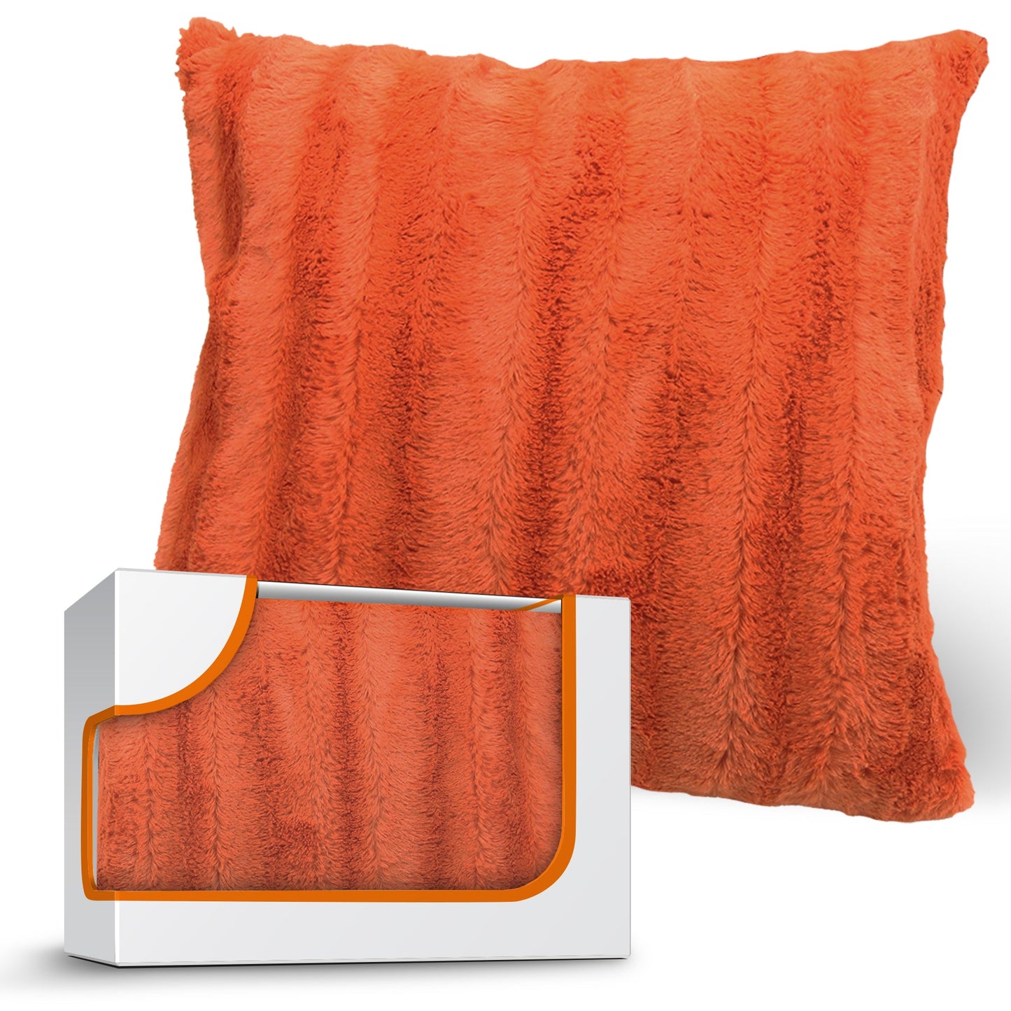 Cheer Collection Faux Fur Throw Pillow Cover - Multiple Colors & Sizes Available