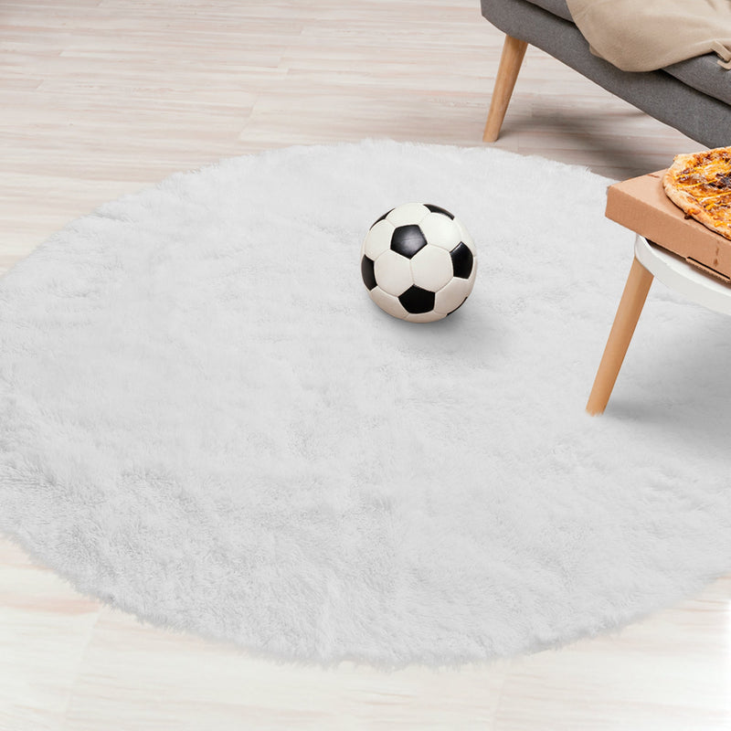 Cheer Collection Plush Shaggy Hair Area Fuzzy Rug - 5' Round