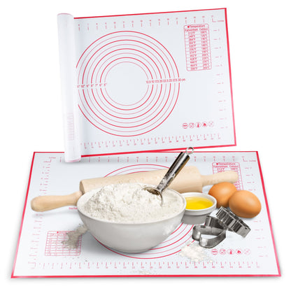 Cheer Collection Silicone Baking Mat for Dough and Baking Cookies Pizza Macarons - Non-Slip, 16" x 20"